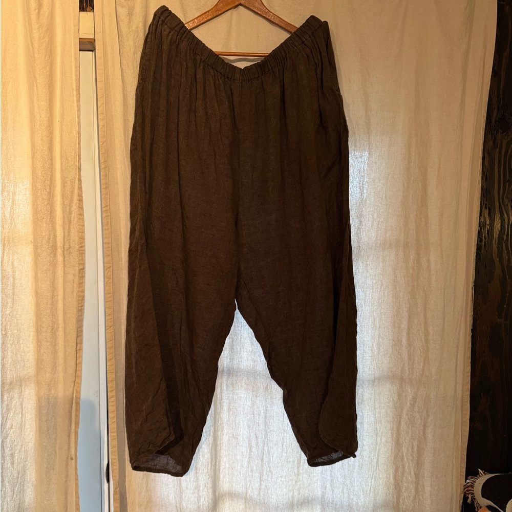 Cropped Flax Linen Pants